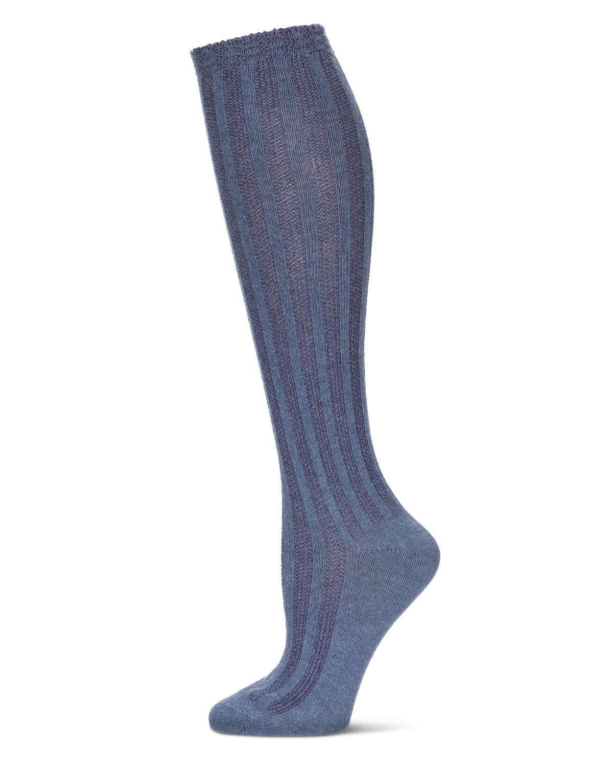 Women's Track Flow Striped Knee-High Socks : Color: DenimHeather