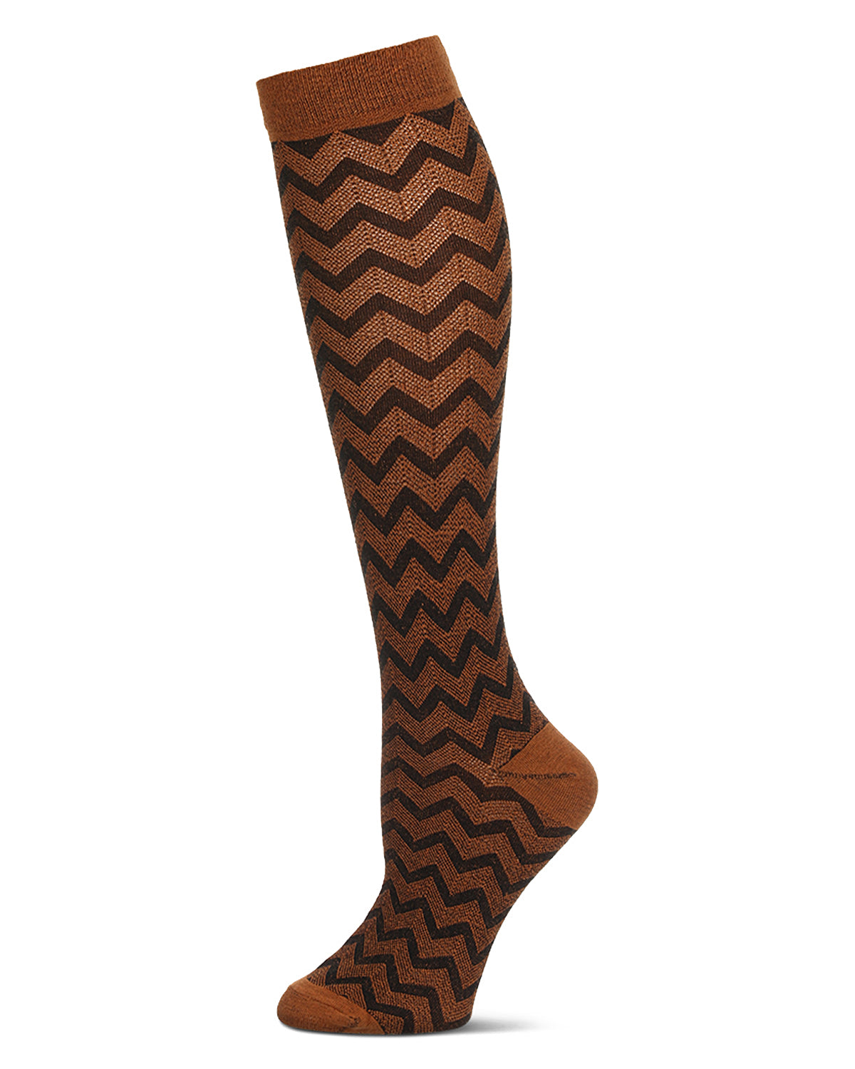 Zagtrast Two-Tone Cotton Blend Knee High Sock : Color: Sudan Brown