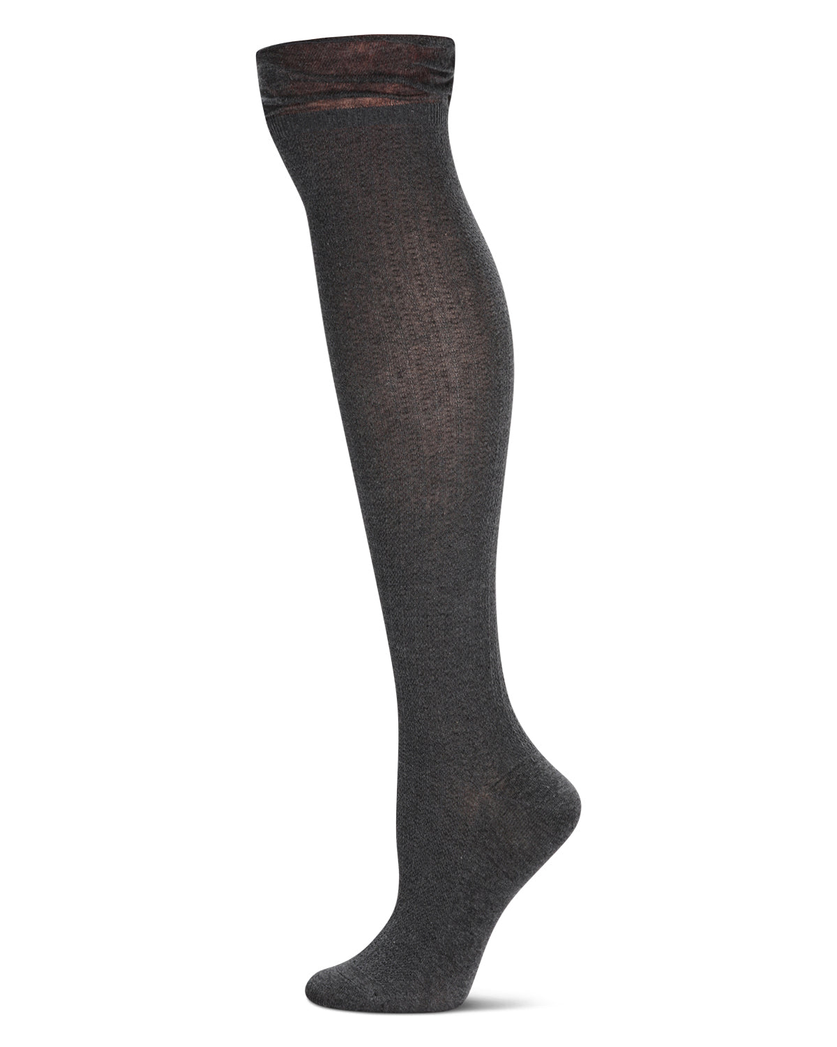 Women's Ruffle Rib Over The Knee Socks : Color: Charcoal Heather