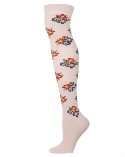 Women's Floral Pinch Over the Knee Cotton Blend Warm Socks
