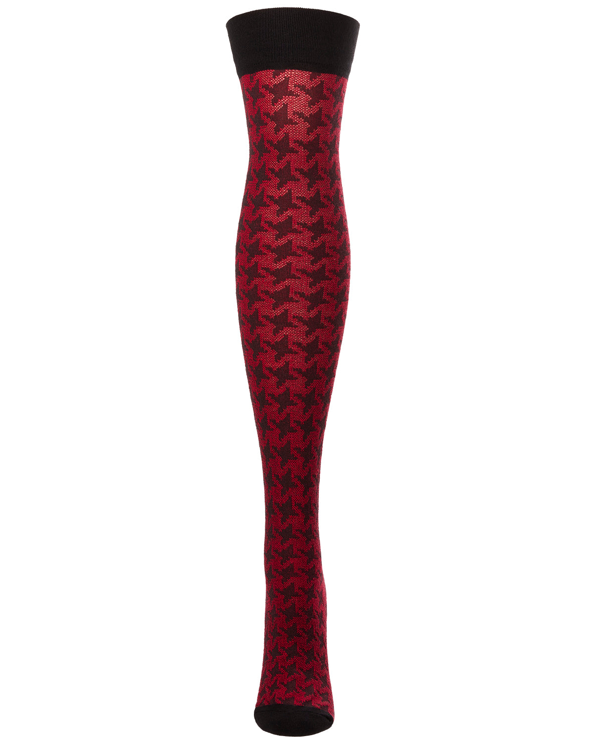 Houndstooth Over The Knee Warm Socks : Color: Red