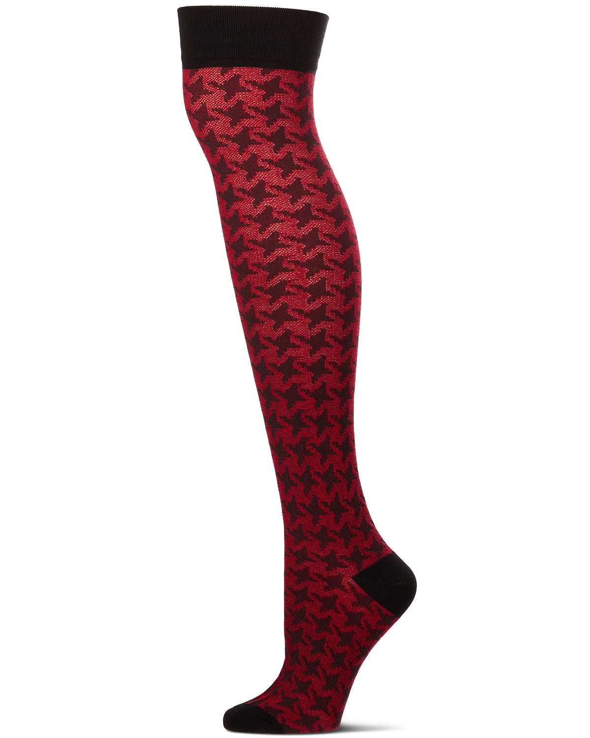 Houndstooth Over The Knee Warm Socks : Color: Red