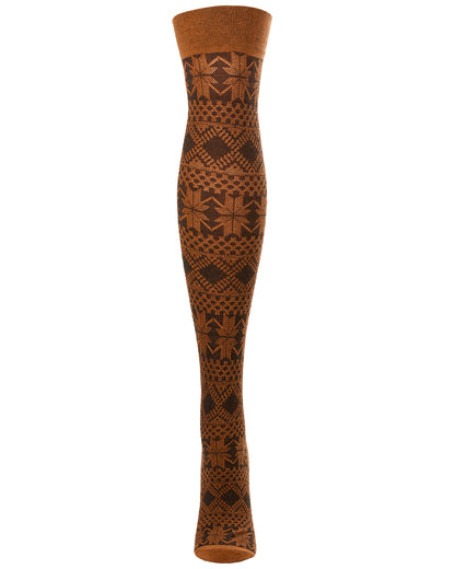 Flake Zone Cotton Blend Over The Knee Warm Socks : Color: Black