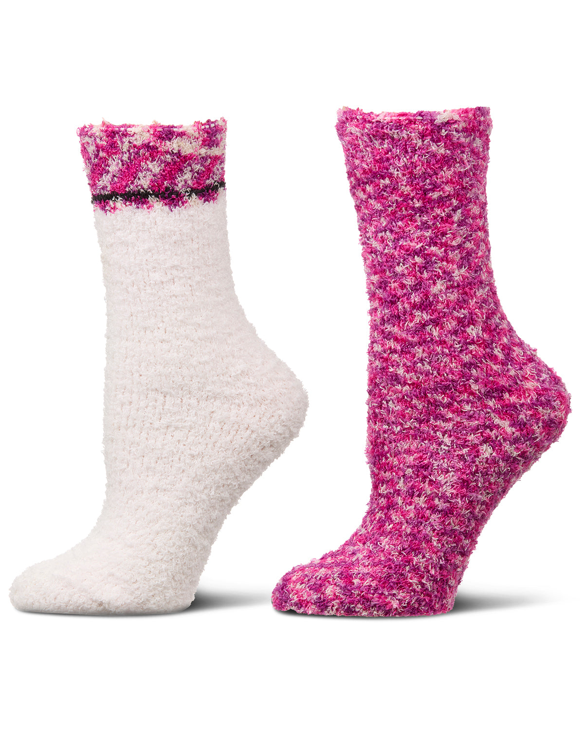 2 Pair Women's FuzzBlend Cozy Collection Crew Socks : Color: Byzantium
