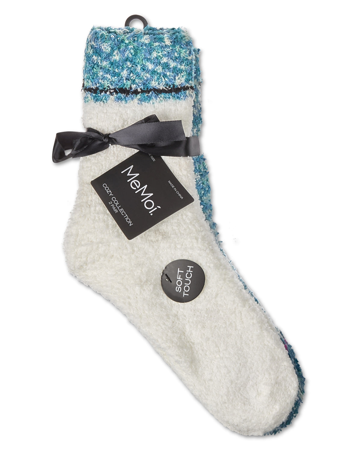 2 Pair Women's FuzzBlend Cozy Collection Crew Socks : Color: Byzantium