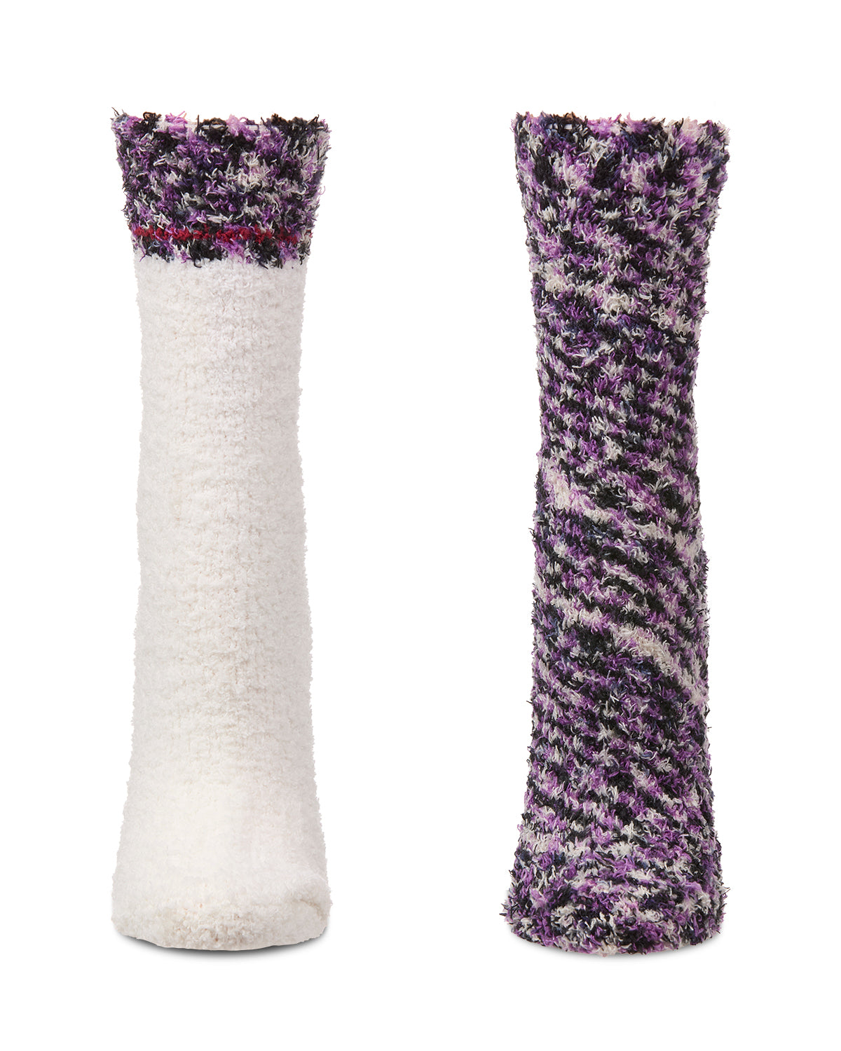 2 Pair Women's FuzzBlend Cozy Collection Crew Socks : Color: Byzantium
