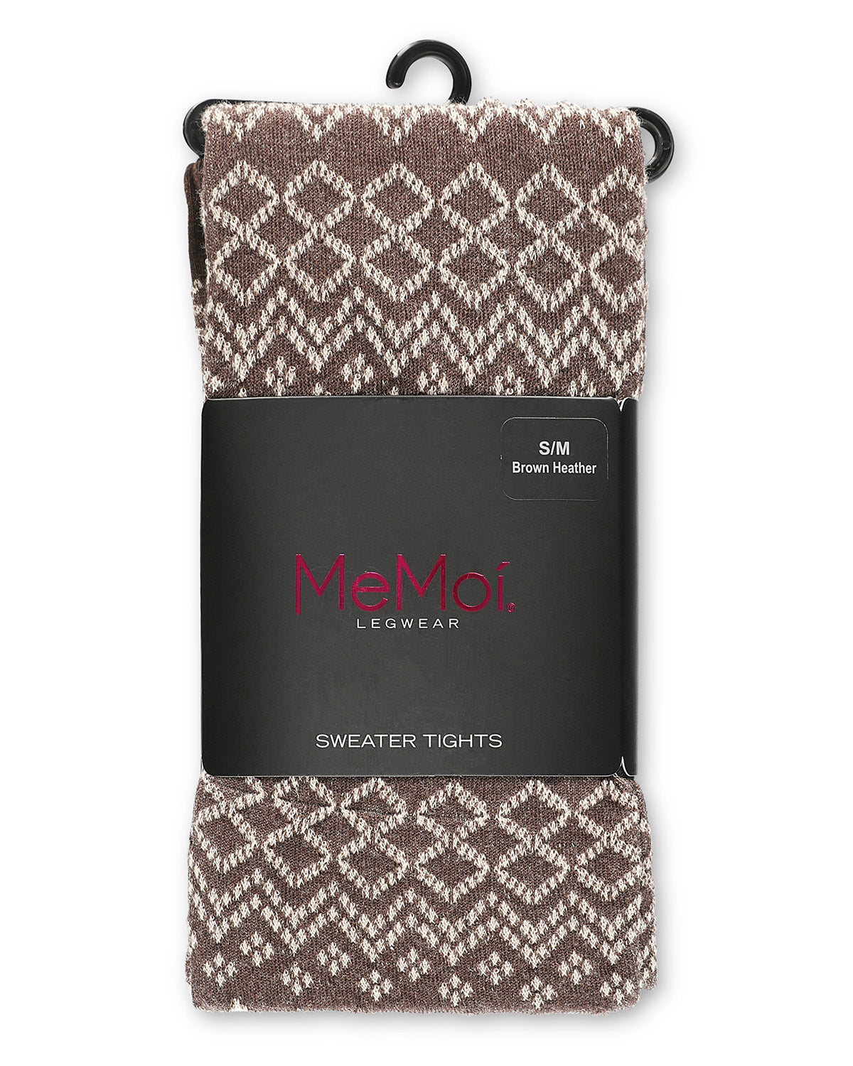 Horizontal Diamond Cotton Blend Sweater Tights : Color: Brown Heather