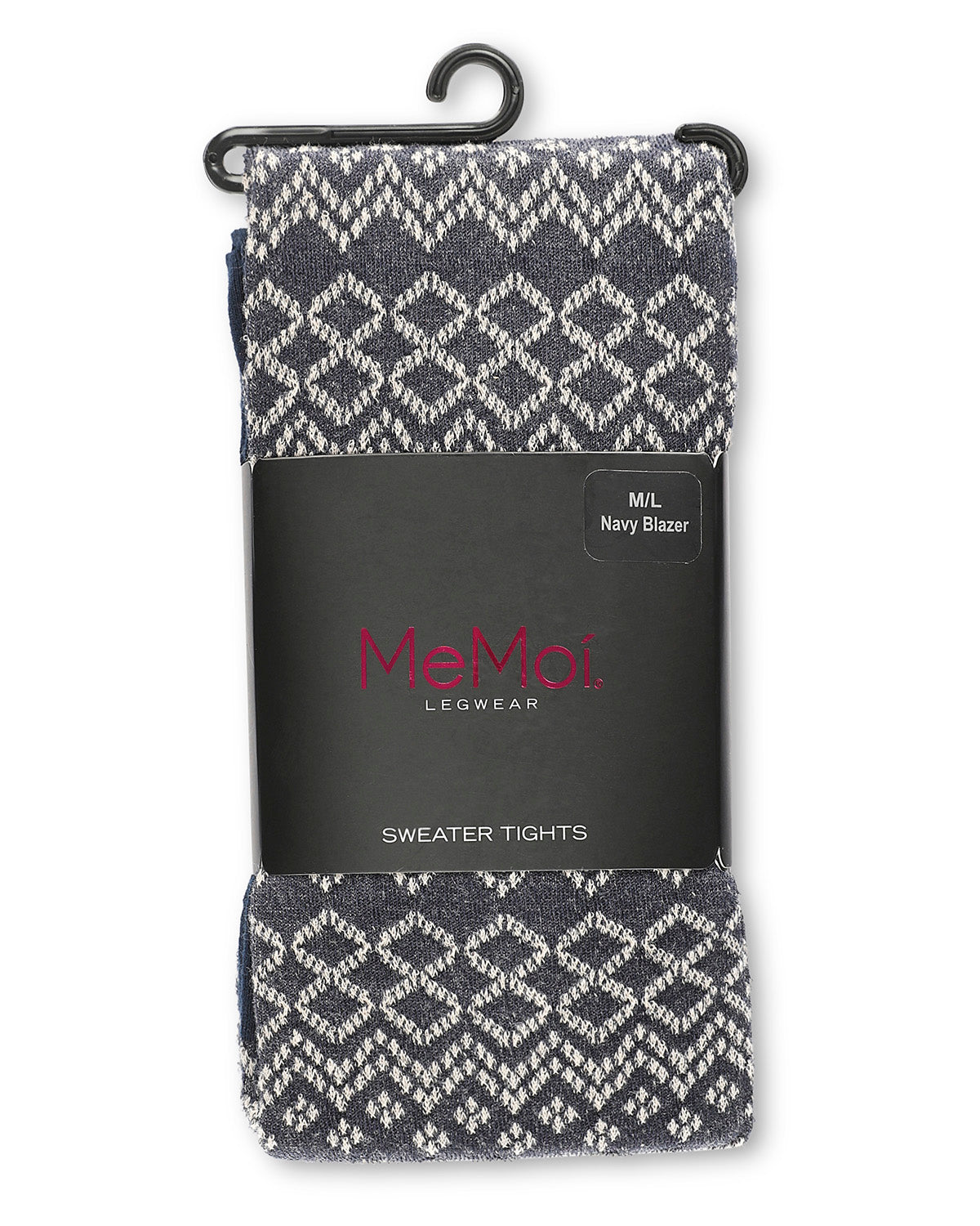 Horizontal Diamond Cotton Blend Sweater Tights : Color: Navy Blazer