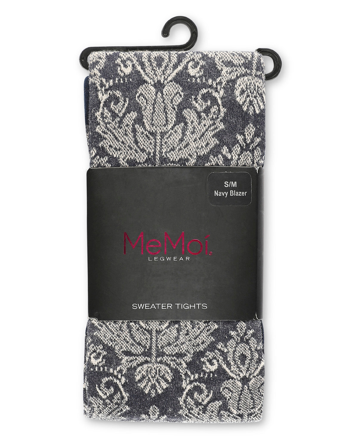 Baroque Patterned Cotton Blend Sweater Tights : Color: NavyBlazer