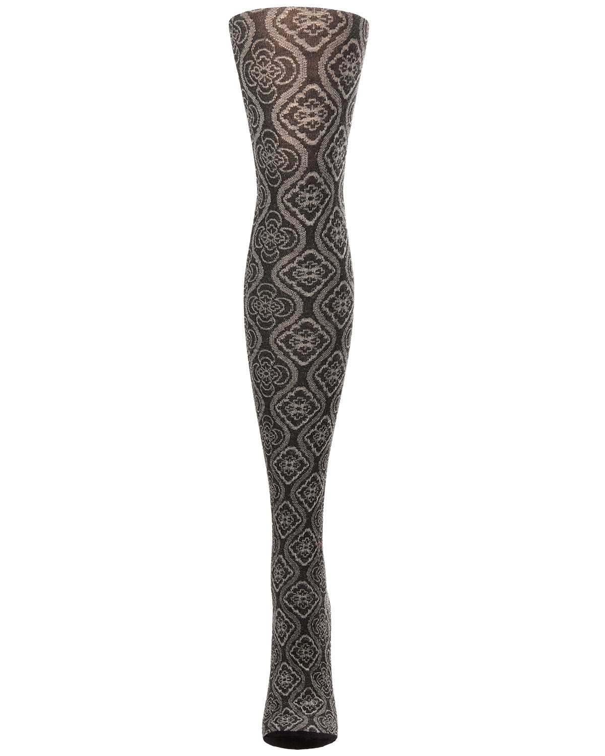 Trellis Patterned Cotton Blend Sweater Tights : Color: Black