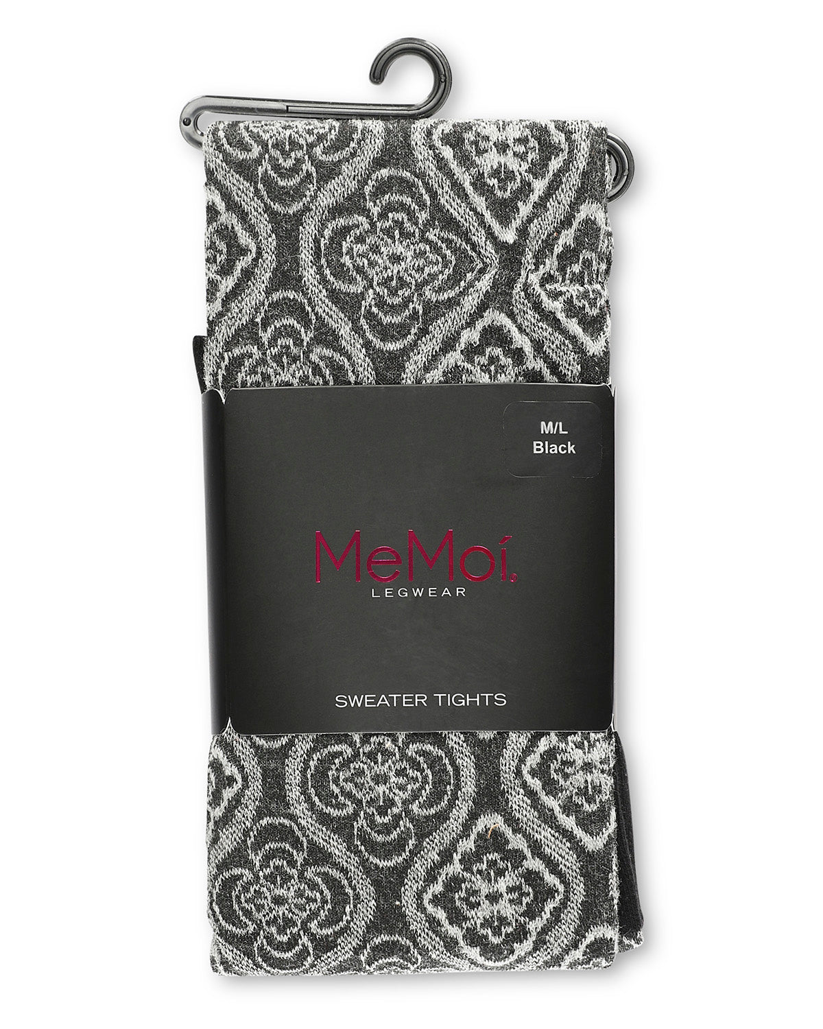 Trellis Patterned Cotton Blend Sweater Tights : Color: Black