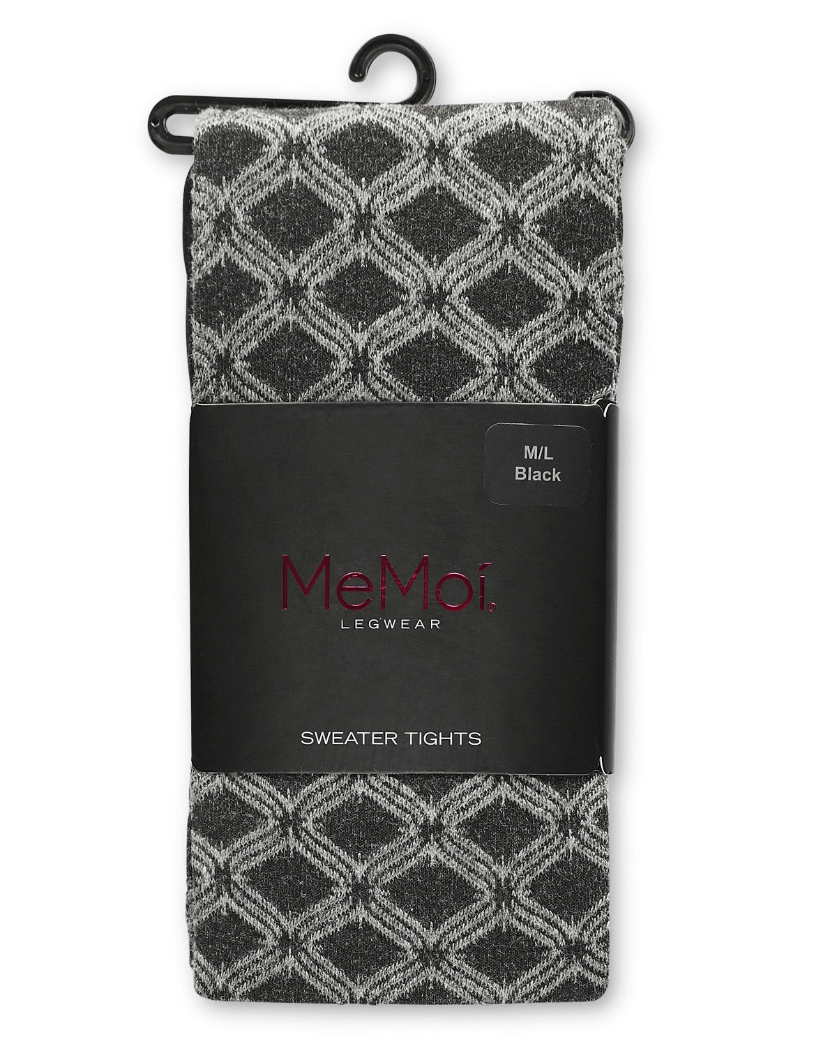 Diamond Patterned Cotton Blend Sweater Tights : Color: Black