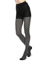 Diamond Patterned Cotton Blend Sweater Tights : Color: Black