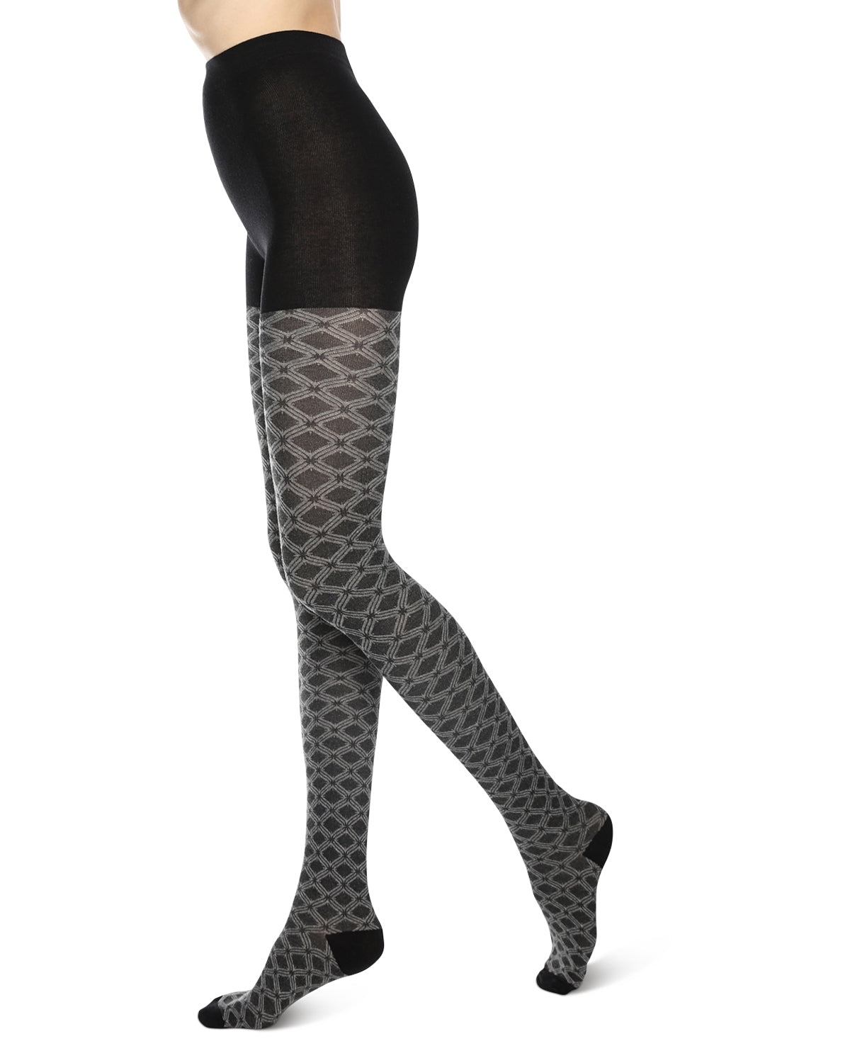 Gradient Stripes Sweater Tights : Color: Black
