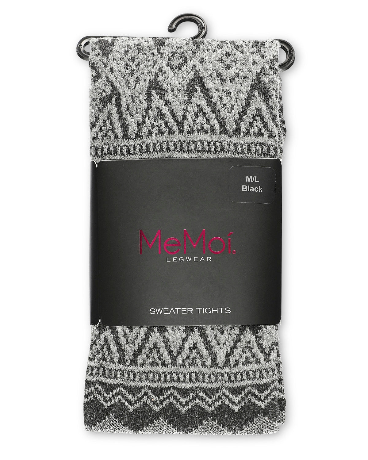 Diamond Fair Isle Patterned Cotton Blend Sweater Tights : Color: Black