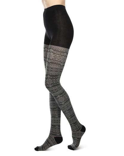 Gradient Stripes Sweater Tights : Color: Black
