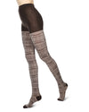 Holiday Snowflake Patterned Cotton Blend Sweater Tights : Color: Brown Heather