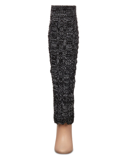 Women's Braid & Twist Legwarmers : Color: Black