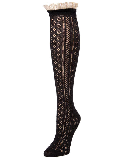 Sexy Lace Open Knit Knee High Socks