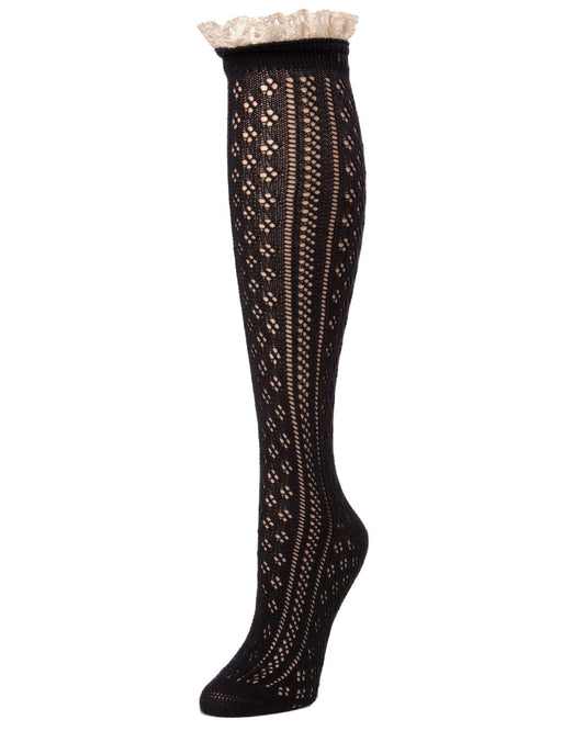 Sexy Lace Open Knit Knee High Socks