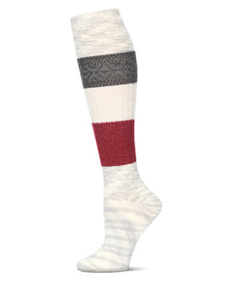 Marled Combo Pattern Knee High Socks