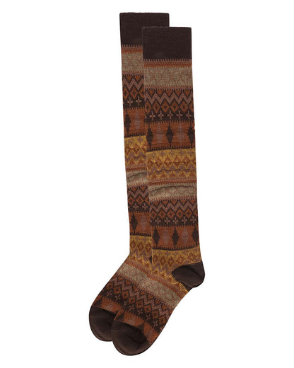 Women's "Les Plumes" Geometric-Patterned Stretch Knit Knee High Sock