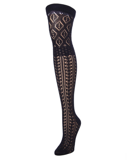 Women's Fret Mix Openwork Over the Knee Socks