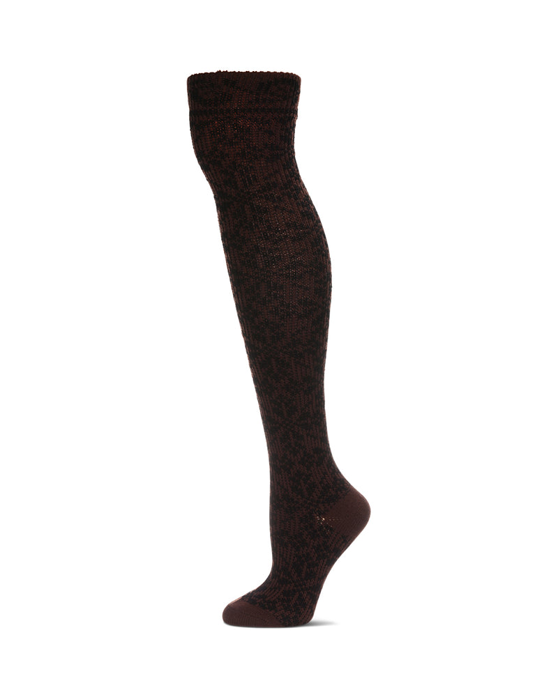 Women's Brussels Lace Fair Isle Over The Knee Socks