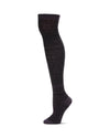 Snow Flakes & Stripes Over The Knee Socks : Color: Dark Purple