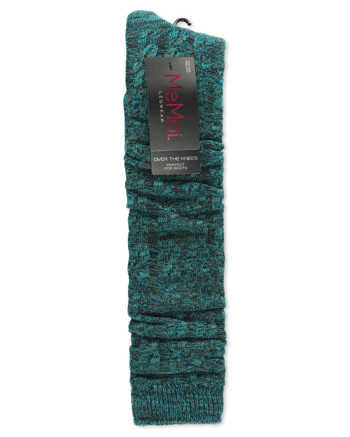 Braid Trails Cotton Blend Over The Knee Socks : Color: Blue Heather