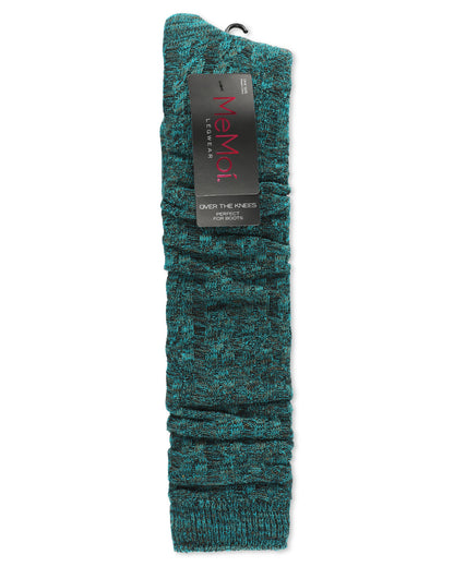 Braid Trails Cotton Blend Over The Knee Socks : Color: Blue Heather