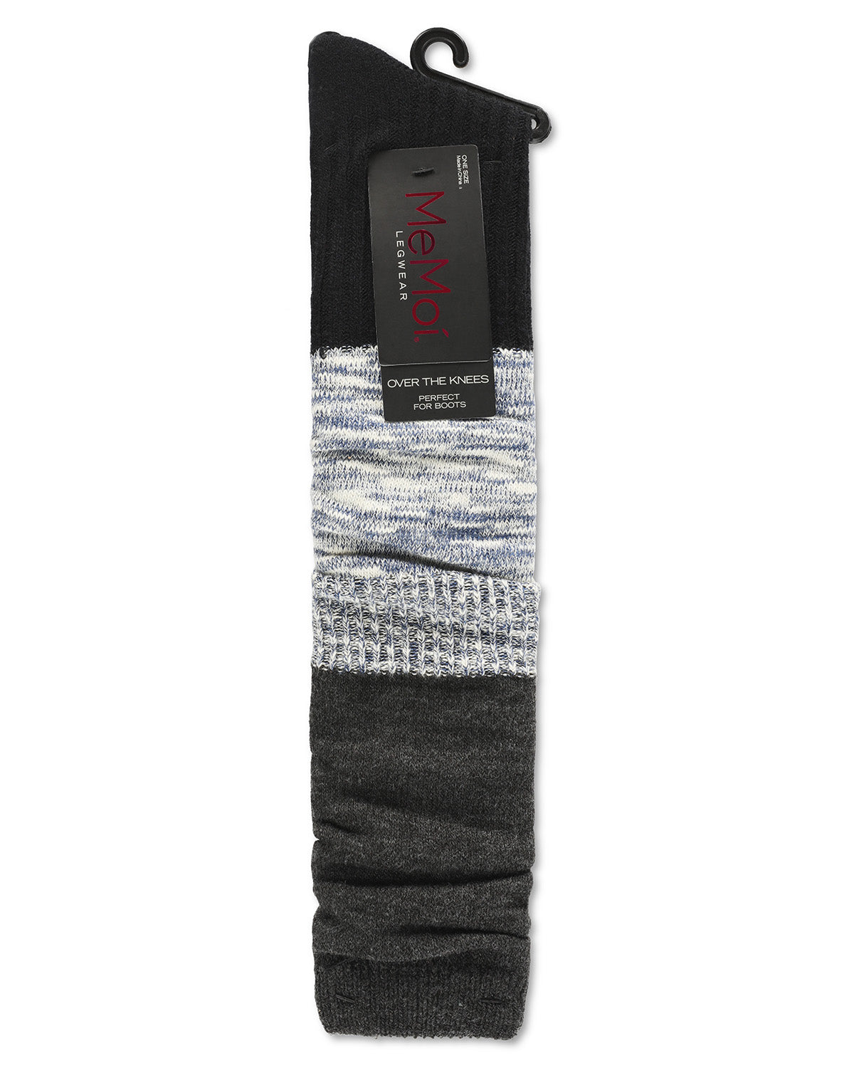 Three Tone Over The Knee Socks : Color: Blackberry Cordial