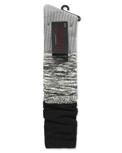 Three Tone Over The Knee Socks : Color: Blackberry Cordial