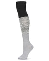 Three Tone Over The Knee Socks : Color: Dark Gray Heather