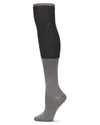 Women's Two Tone Ribbed Wool Over The Knee Socks : Color: Black
