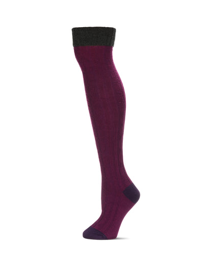 Women's Chain Mix Over The Knee Socks : Color: Grape Juice