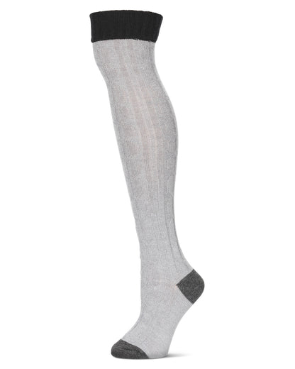 Women's Chain Mix Over The Knee Socks : Color: Medium Gray