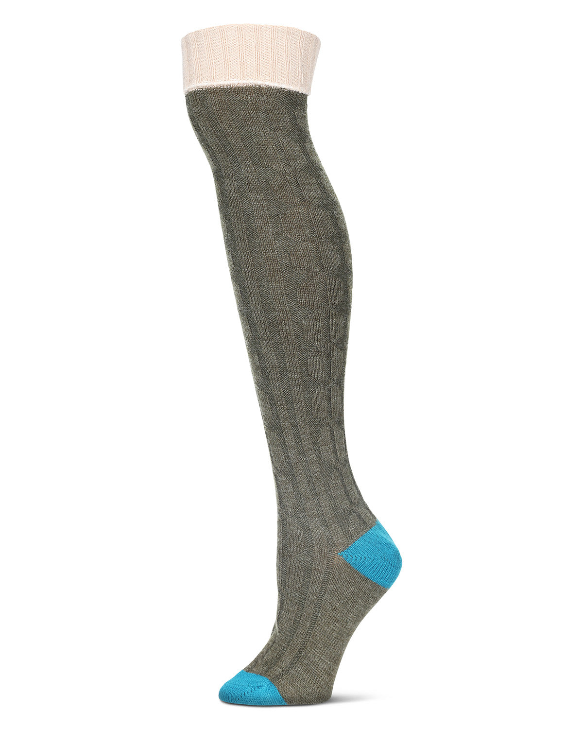 Women's Chain Mix Over The Knee Socks : Color: Rosin