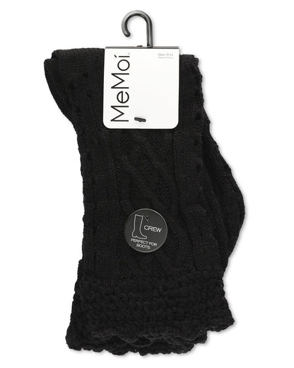 Asalim Mixed Knit Boot Sock Crew Socks : Color: Black