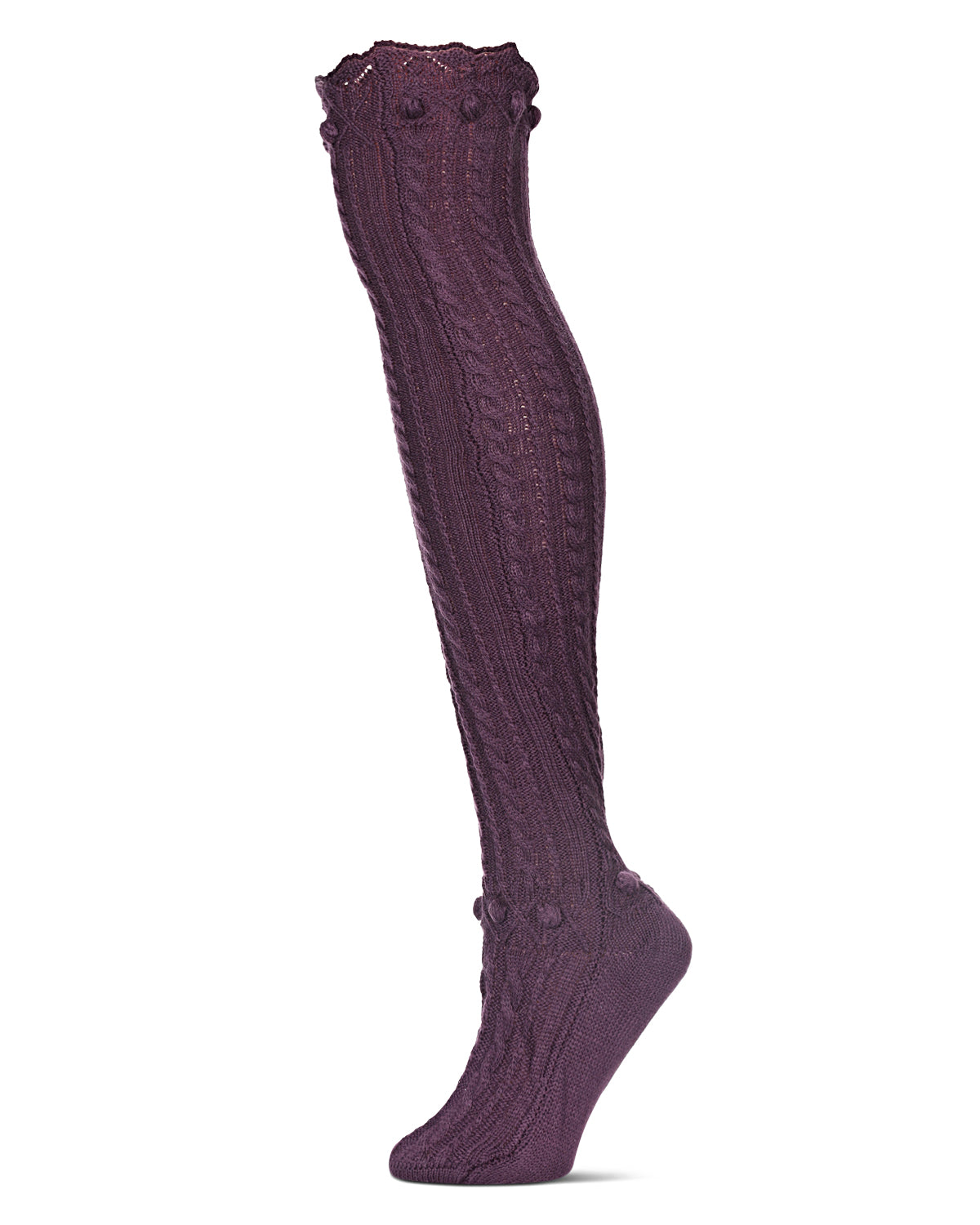 Bonbon Knit Over the Knee Sock : Color: Purple