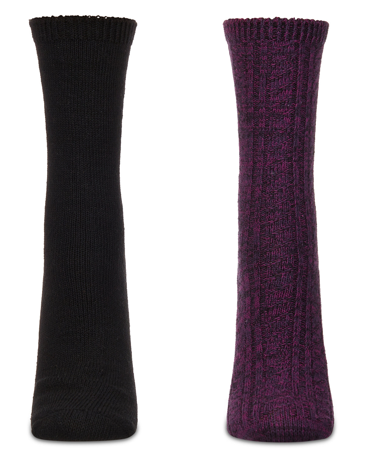 Women's 2 Pair Pack Waterfall Crew Socks : Color: Black