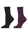 Women's 2 Pair Pack Waterfall Crew Socks : Color: Blackberry Cordial