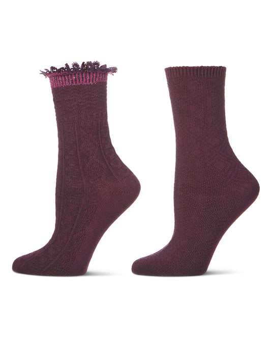 Women's 2 Pair Pack Diamond Trail Crew Socks : Color: Blackberry Wine