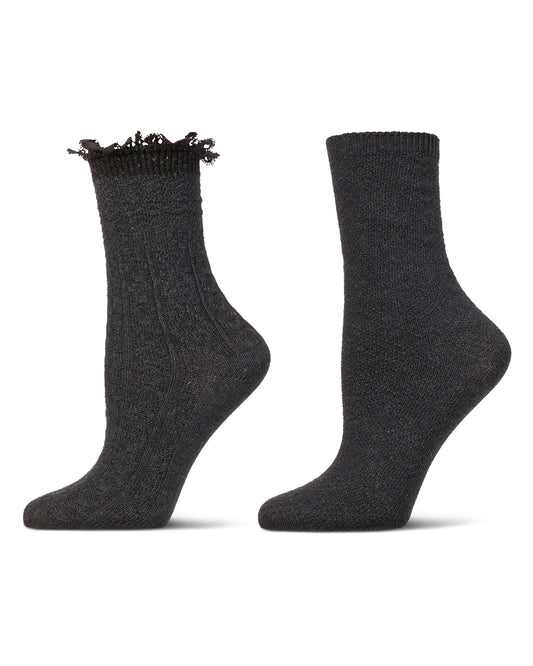 2 Pair Women's Combed Cotton-Rich Crew Socks