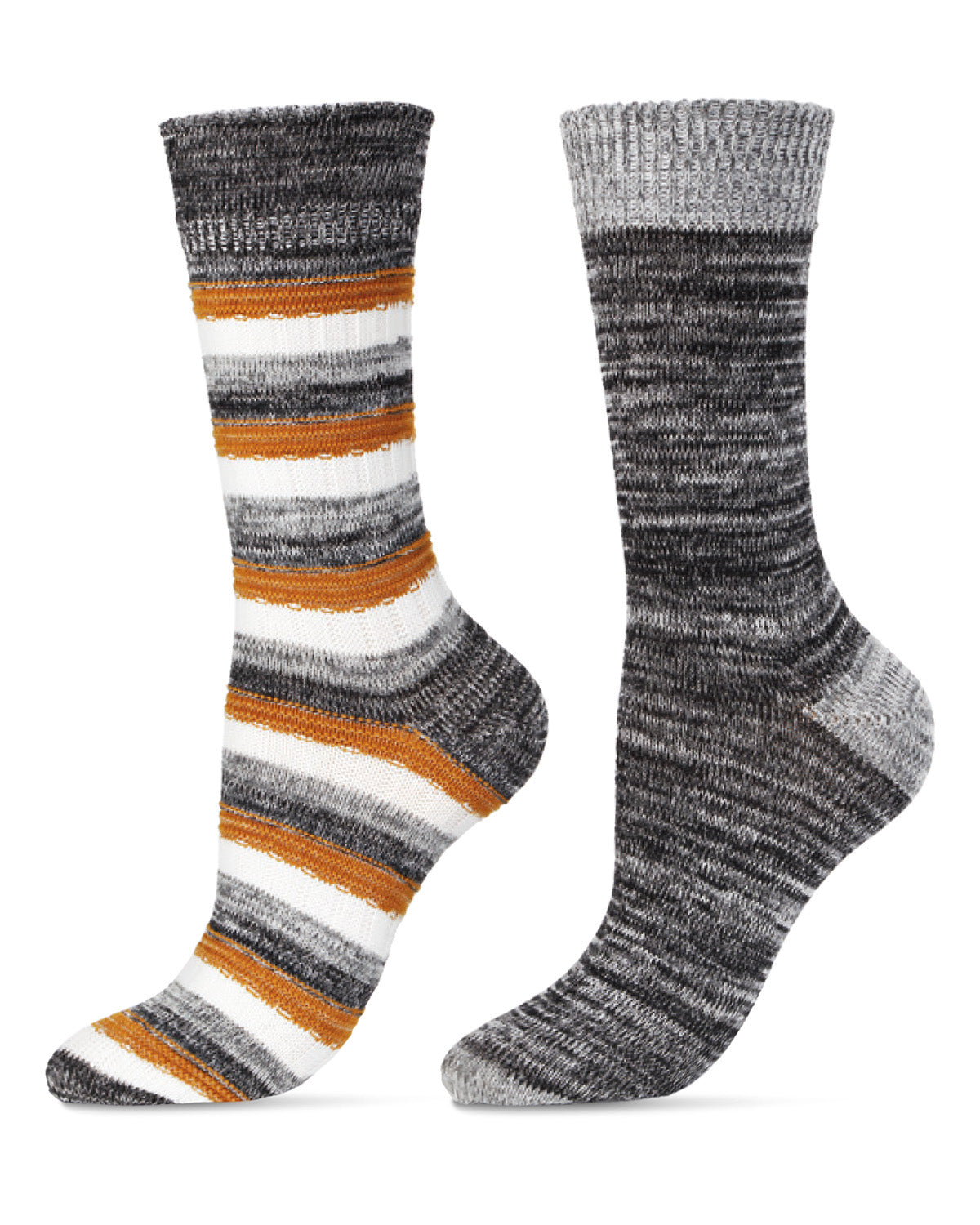 Women's 2 Pair Pack Swathe Crew Socks : Color: Black