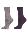 2 Pairs Women's Diamond Sparkle Cotton-Rich Crew Socks