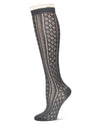 Women's Eyelet Romance Knee-High Socks : Color: Dark Gray Heather