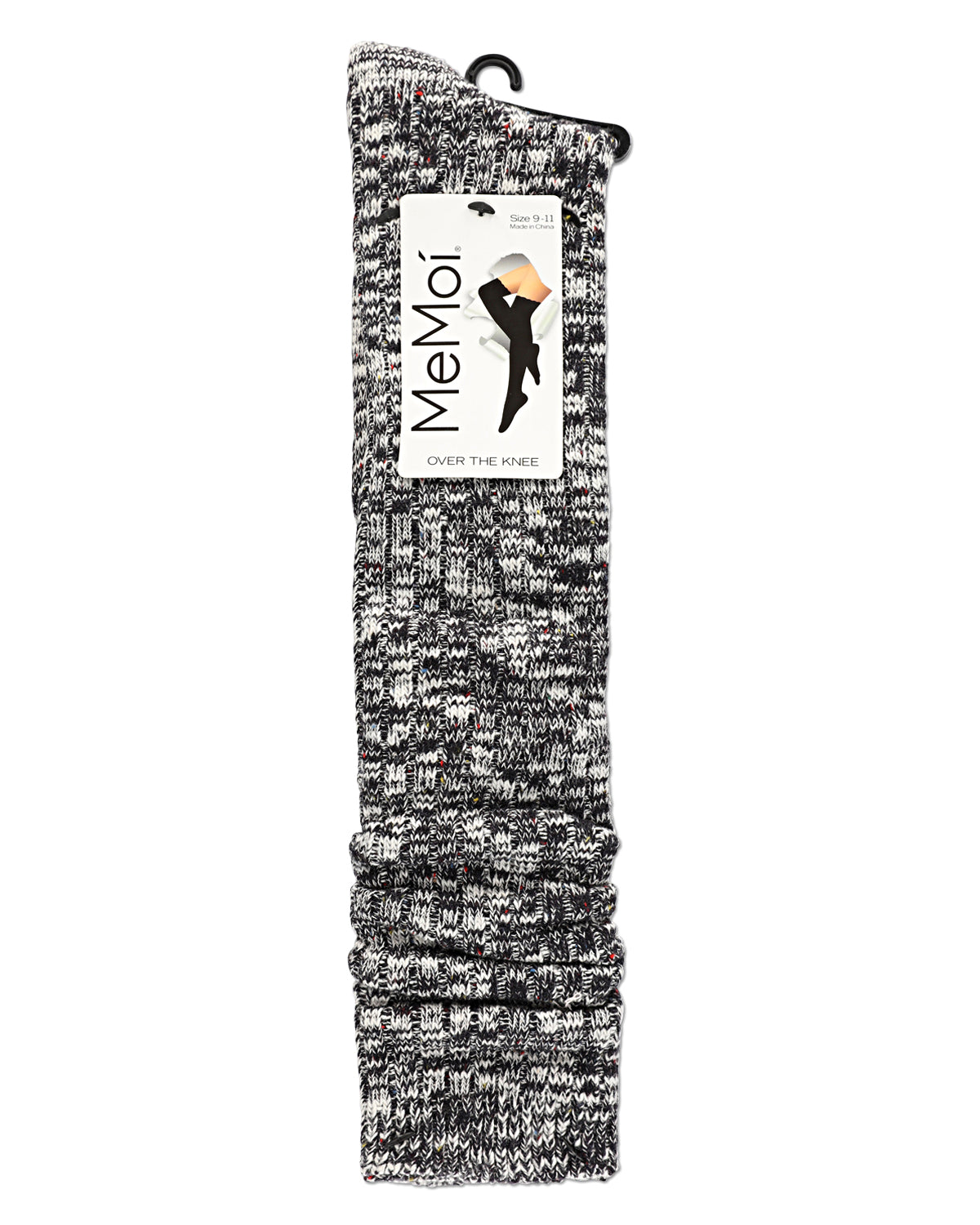 Overcast Marled Rib Over the Knee Socks : Color: Dark Sapphire