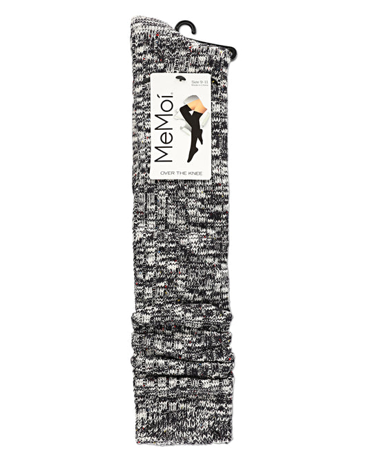 Overcast Marled Rib Over the Knee Socks : Color: Dark Sapphire
