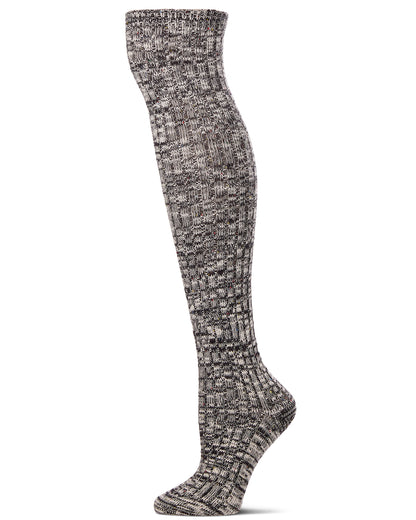 Overcast Marled Rib Over the Knee Socks : Color: Dark Sapphire